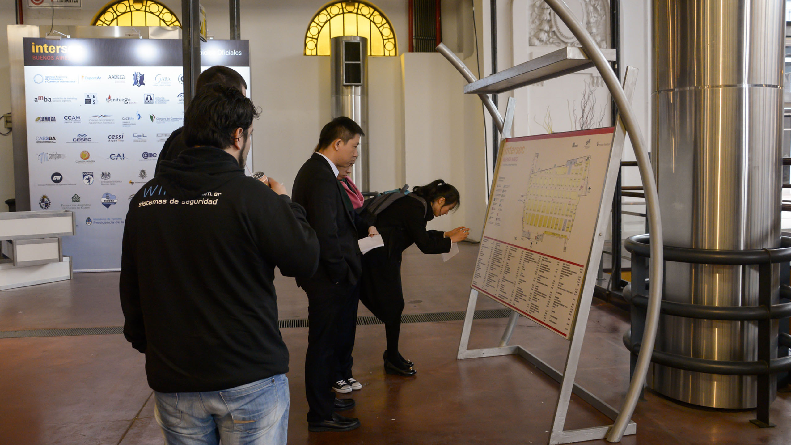 People checking the exhibition ground of Intersec Buenos Aires